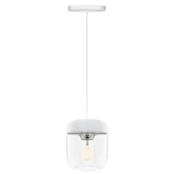 Abat-jour Acorn blanc, acier poli