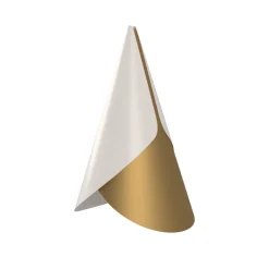 Abat-jour Cornet, blanc, Laiton