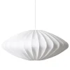Abat-jour Ellipse 80 cm coton, Blanc