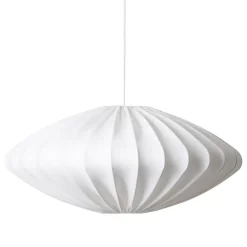 Abat-jour Ellipse 80 cm coton, Blanc