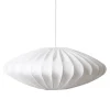 Abat-jour Ellipse 65 cm coton, Blanc
