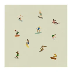 Affiche Surfers, Beige, 40x40 cm