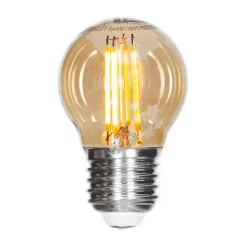 Ampoule filament LED dimmable globe E27 4W, Ambre Ø4,5 cm