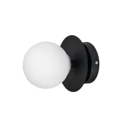 Applique Art Deco IP44, blanc/noir