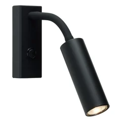 Applique murale Cato Slim bras flexible, Noir mat