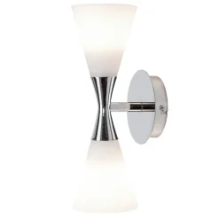 Applique murale Harlekin duo, chrome-blanc