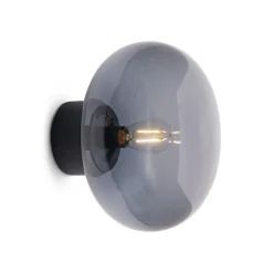 Applique murale Karl-Johan, Black stained oak-smoked glass