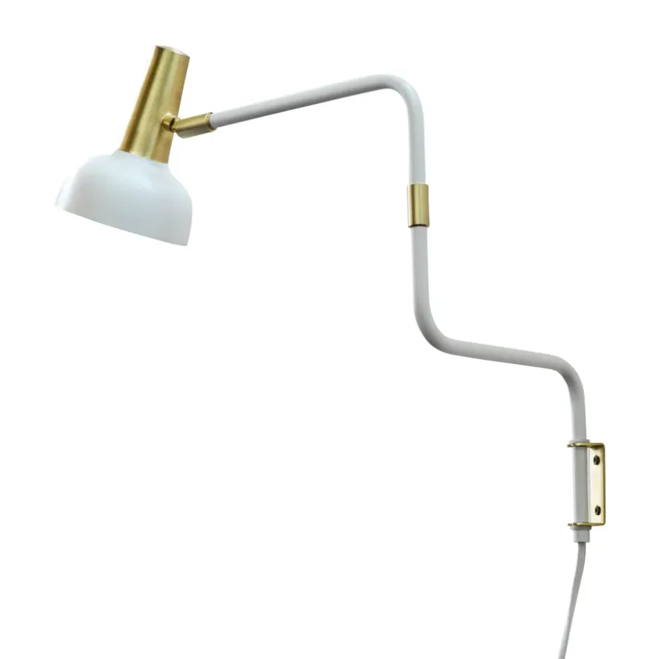 Applique murale Ray, blanc-laiton