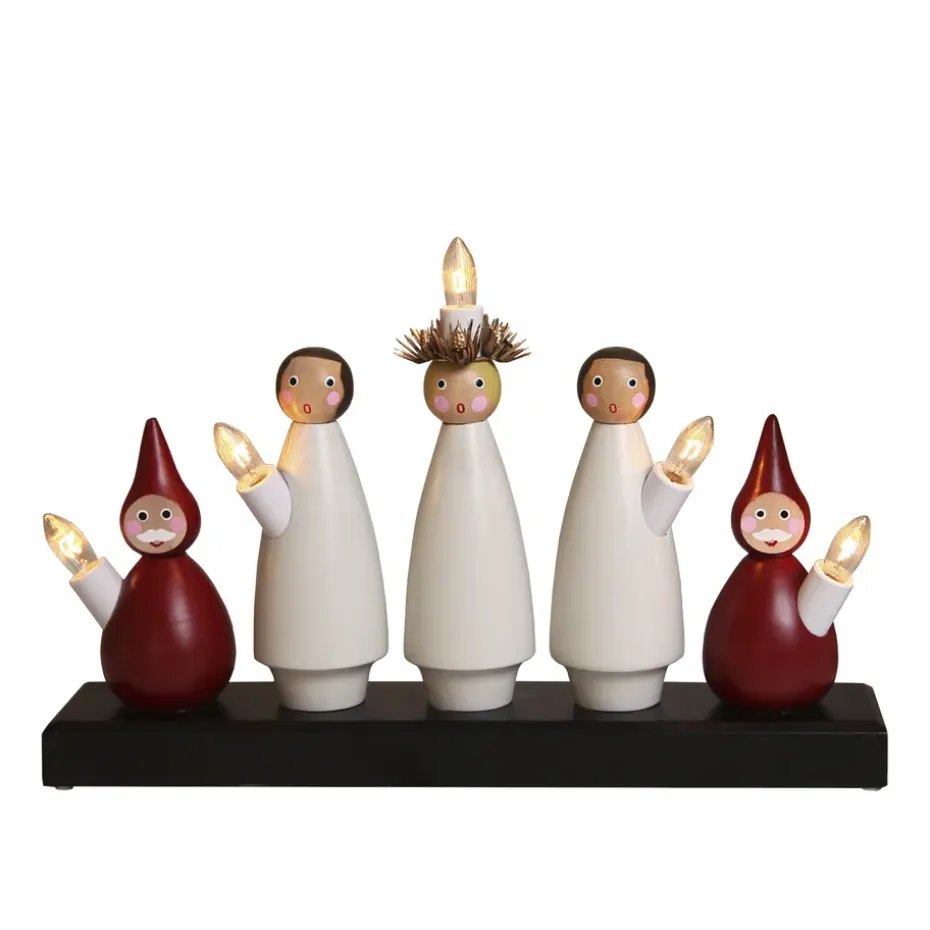 Arche de bougies Lucia Choir, blanc-rouge