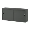 Armoire à portes coulissantes String, Gris foncé, 78x20 cm