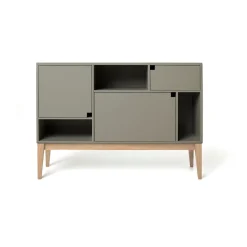 Armoire Citti 6x3, Mole grey-structure en chêne laqué mat