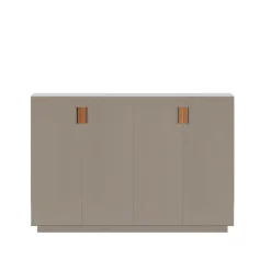 Armoire Frame 160 High , dark sand, portes pliantes, 42 cm, cognac