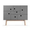 Armoire Peep C1, slate grey, retro, structure en chêne