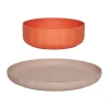 Assiette & bol Pullo 2 pièces, Rose-apricot