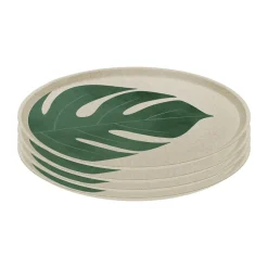 Assiette Connect Ø 25,5 cm, lot de 4, Monstera leaf