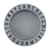 Assiette creuse Design Letters Eat&Learn, Gris