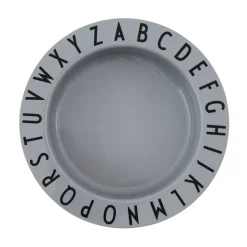 Assiette creuse Design Letters Eat&Learn, Gris