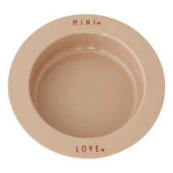 Assiette creuse favorite mini Design Letters, Beige-love