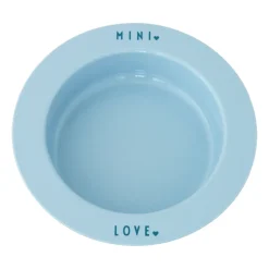 Assiette creuse favorite mini Design Letters, Light blue-love
