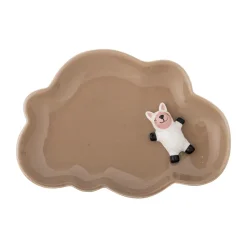Assiette Dolly 14x20 cm, Marron