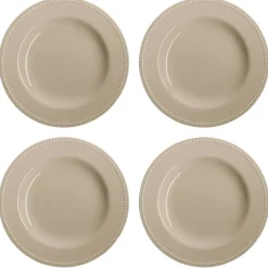 Assiette Dots 28cm Lot de 4, Beige