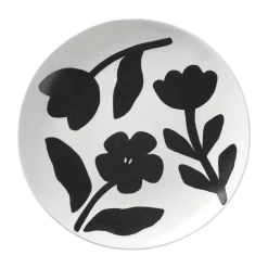 Assiette Flora Ø26 cm, Black-off white