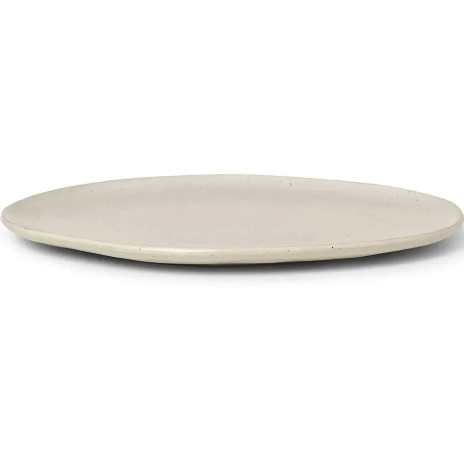 Assiette Flow 27 cm, Off-white speckle