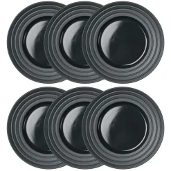 Assiette Lines Ø27 cm Lot de 6, Gris foncé