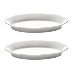 Assiette ovale creuse Silhouette M 15x24,5 cm lot de 2, Blanc