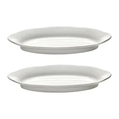 Assiette ovale creuse Silhouette S 10x18,5 cm lot de 2, Blanc