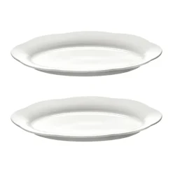 Assiette ovale creuse Silhouette L 21x30 cm lot de 2, Blanc