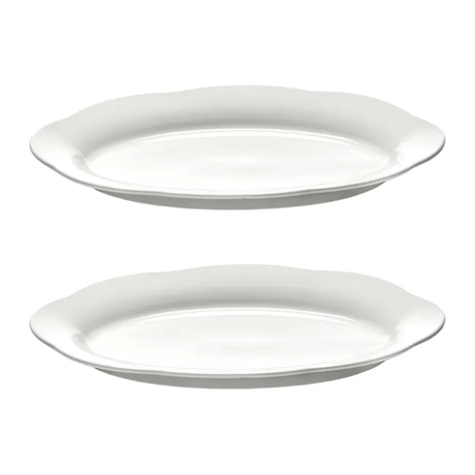 Assiette ovale creuse Silhouette L 21x30 cm lot de 2, Blanc