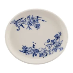 Assiette ovale Mumin Haru 16 cm, Bleu-blanc