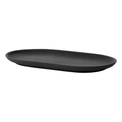 Assiette ovale Sand 12,5x20 cm, Black clay