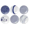 Assiette Pacific, bleu 6 pièces, 23 cm