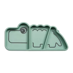 Assiette pour enfants Croco Stick&Stay 9x21 cm, Vert