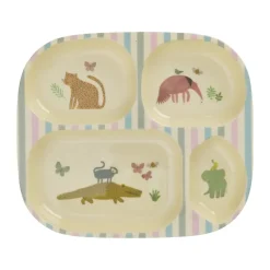 Assiette pour enfants Rice mélamine 4 compartiments, Sweet Jungle Print