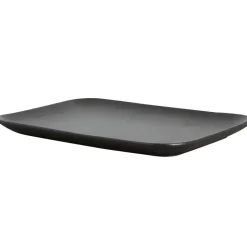 Assiette rectangulaire Raw Black, Noir