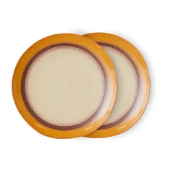 Assiette 70's Ø27,5cm 2 pièces, Coconut