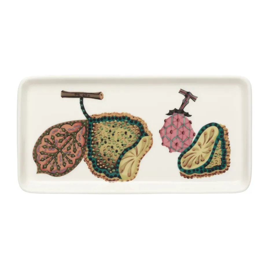 Assiette Taika Sato 12x24 cm, Blanc-multicolore