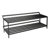 Banc avec rangement chaussures Tamburin 100cm, Chêne peint noir-noir