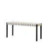 Banc Betty TK4, black, assise en ruban de lin tressé naturel