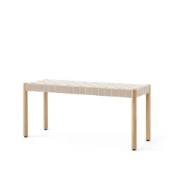 Banc Betty TK4, oak, assise en ruban de lin tressé naturel
