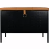 Banc de rangement Frank, Noir-cognac