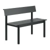 Banc Linear Steel avec dossier, Noir, 110x34 cm