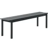 Banc Linear steel bench 170x34 cm, Black