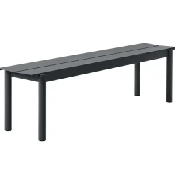 Banc Linear steel bench 170x34 cm, Black