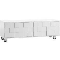 Banc multimédia avec roulettes Collect 2010, Blanc