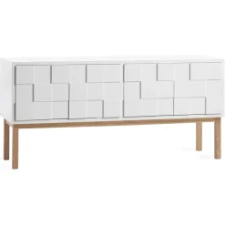 Banc multimédia Collect 2010 avec pieds, Chêne huilé blanc