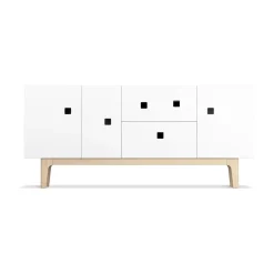 Banc multimédia Peep M2, blanc, chêne pigmenté blanc